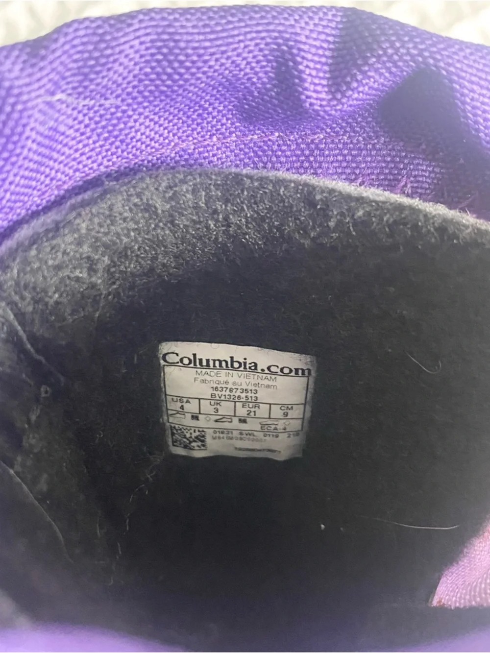 Columbia Purple and Lavender Kids Winter Boots size 4